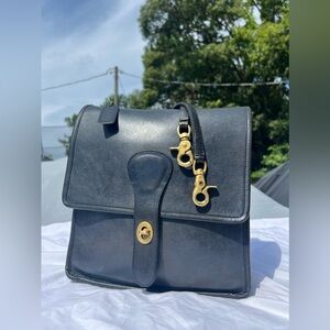 RARE Vintage Coach Navy Slim Pouch 9640